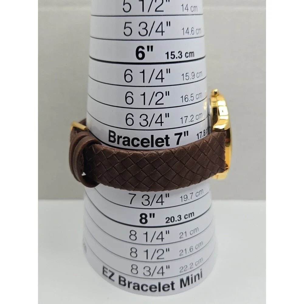 Joan Rivers Classics Womens Brown Dial Gold Tone Oval Sunburst Watch New Battery